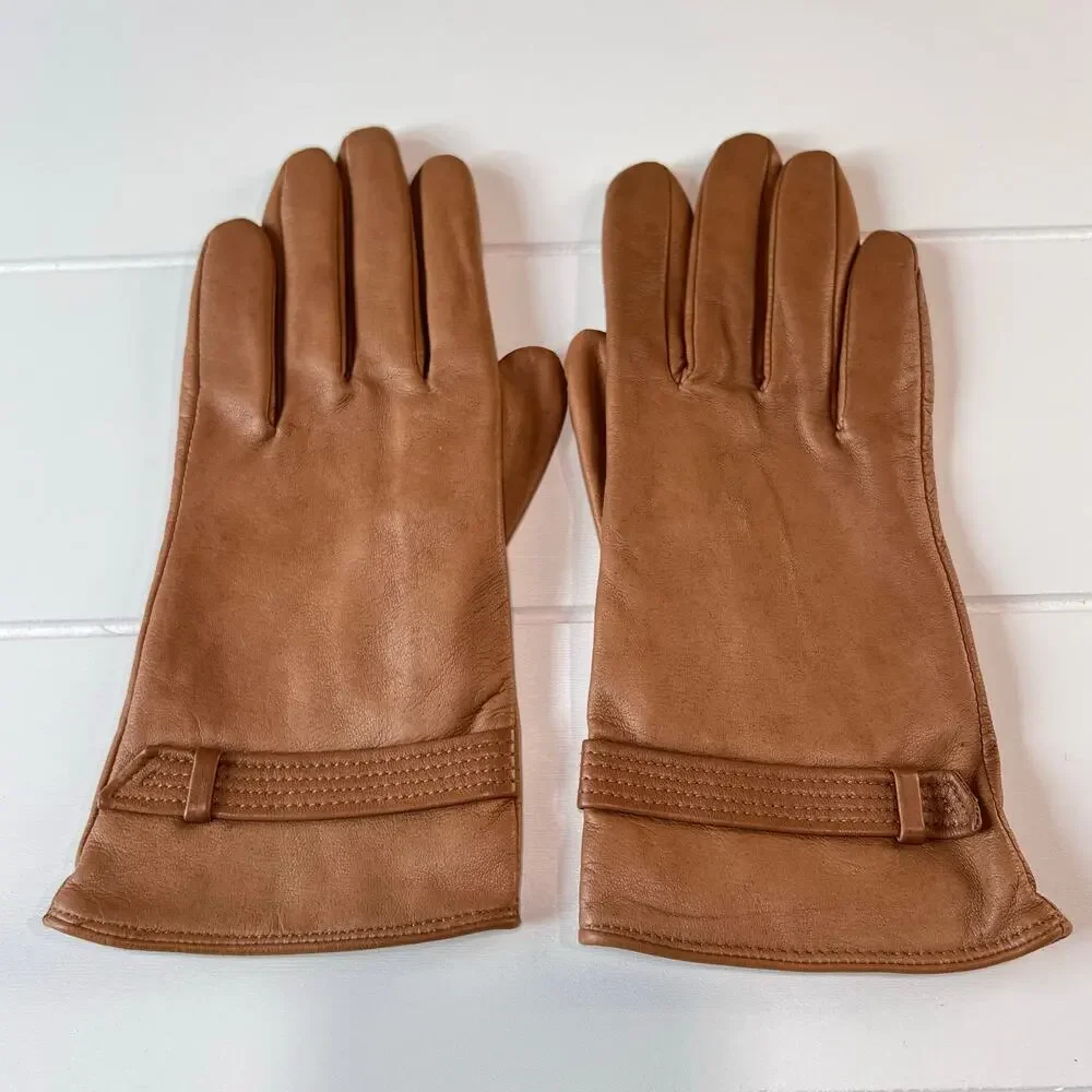 Fownes Brothers Vintage Women’s leather Gloves camel brown Size Medium